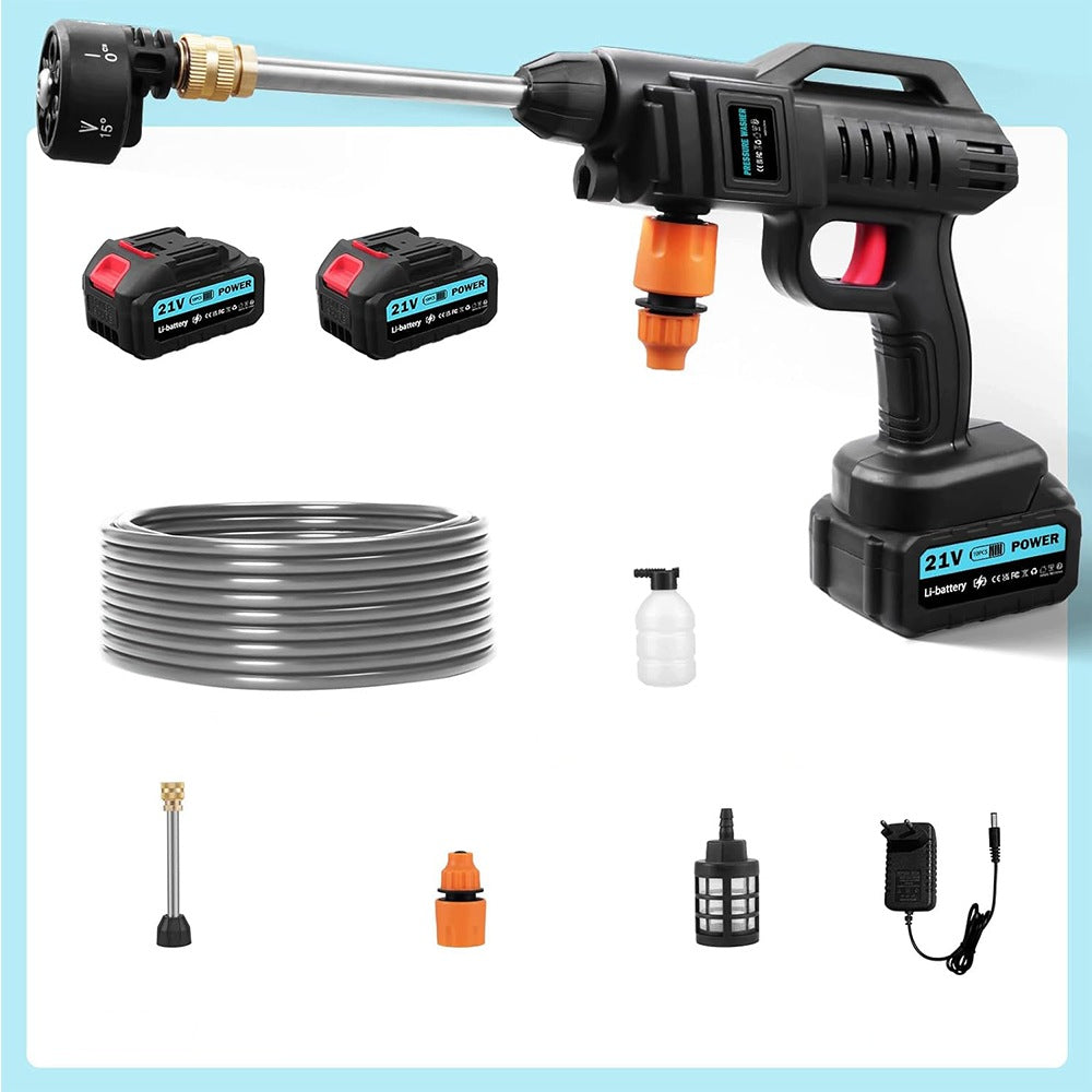 Pressure Washer Cordless BEDEE 21V 26bar 2 Batteries 6 Nozzles For Car Packaging status original