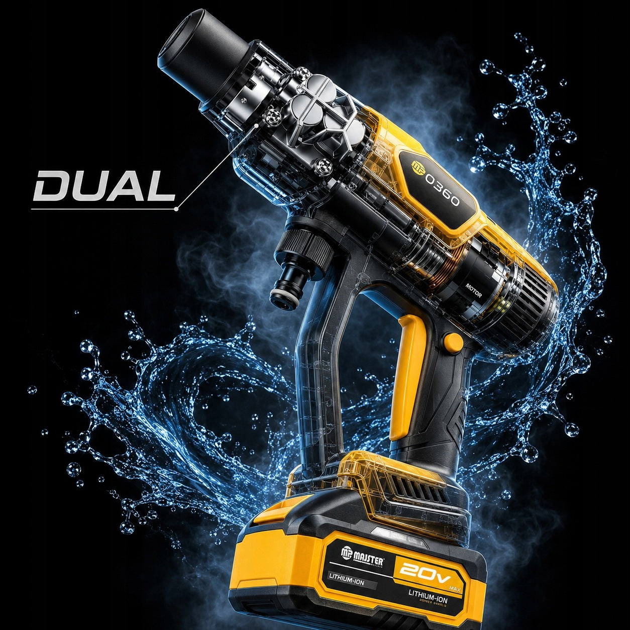 Pressure Washer Cordless Electric MP0360 POWERFUL 60 bar LargeBat 4AH Packaging status original