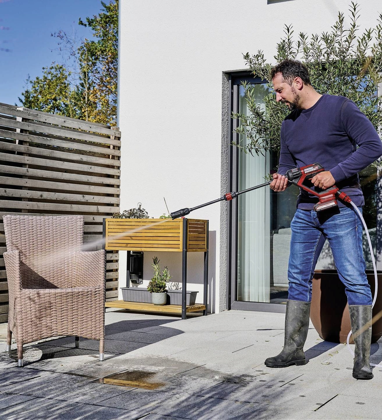 Pressure Washer Einhell CORDLESS 18V 4Ah 24bar POWERFUL NOZZLE 4in1 LANCE Manufacturer code 3304332+1668363