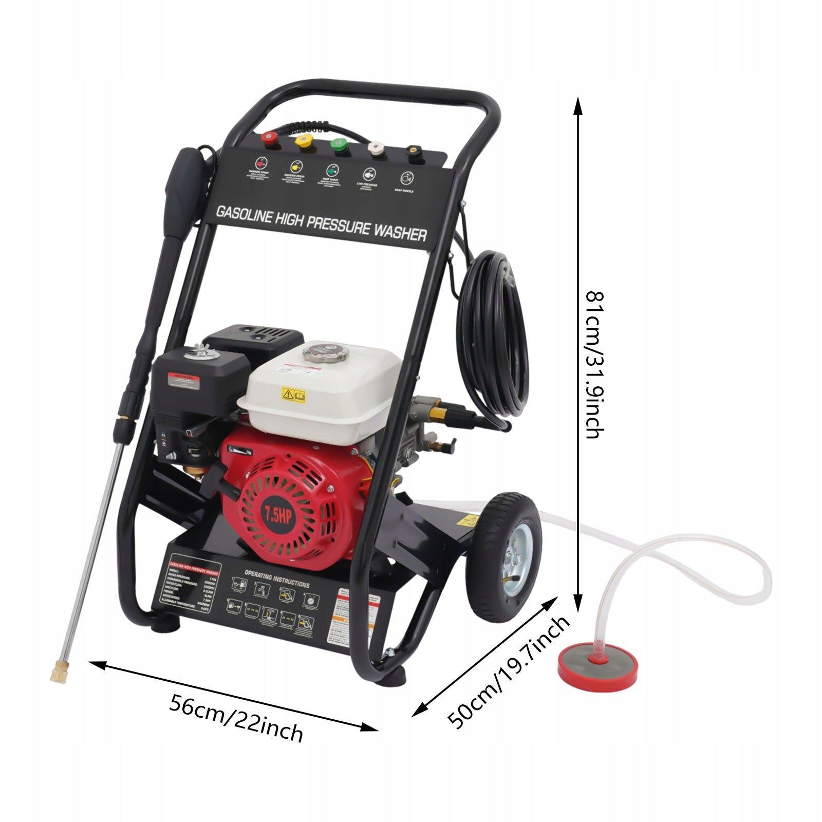 Pressure Washer Gasoline Washer for Cleaning Deck Wall Yard 2.3 Gpm 7hp Manufacturer code 9083121