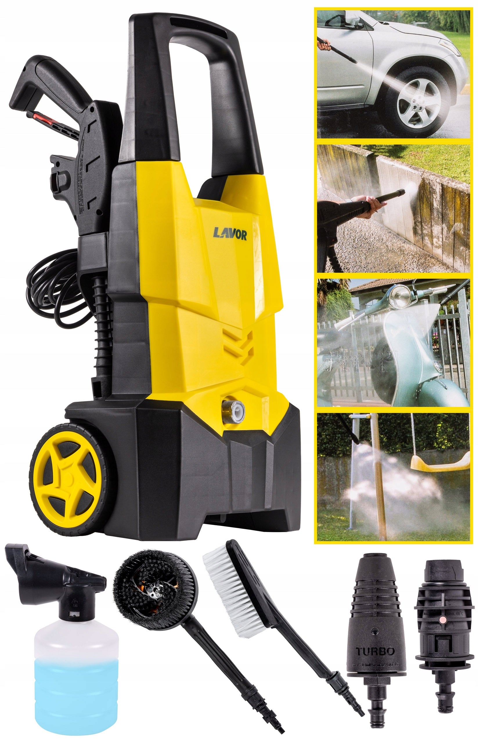 Pressure Washer Lavor 1800W 190ewBar ALUMINUM Pump + 2 BRUSHES Packaging status original
