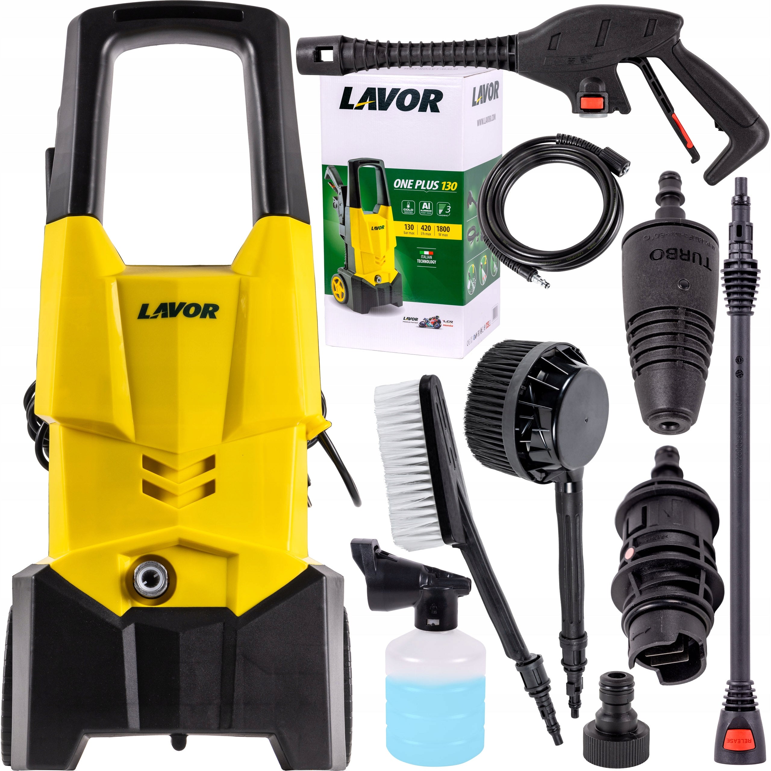 Pressure Washer Lavor 1800W 190ewBar ALUMINUM Pump + 2 BRUSHES