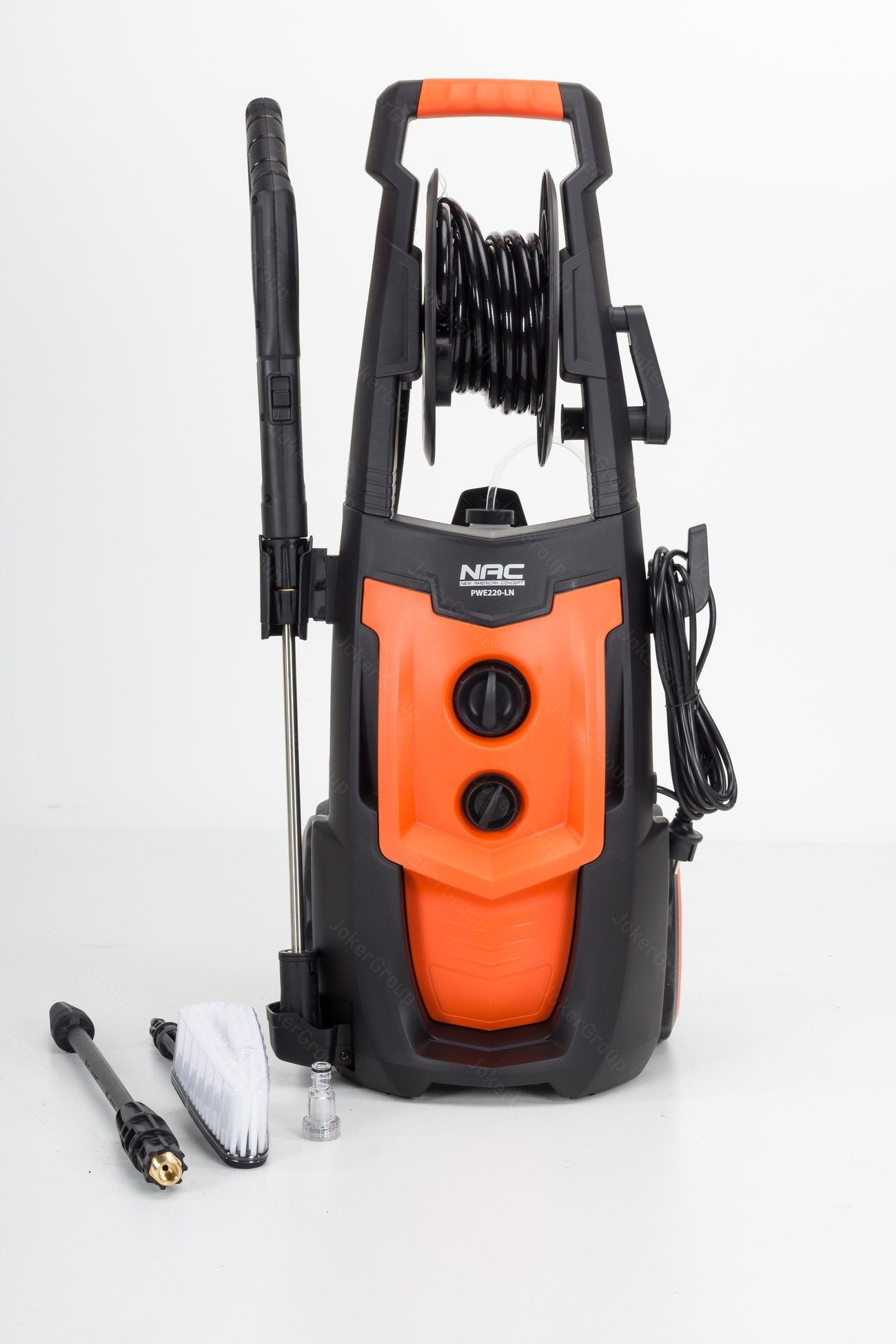Pressure Washer NAC 150 bar 2200W 450 l/h +2x LANCA Brush Hose Drum Model PWE220-LN