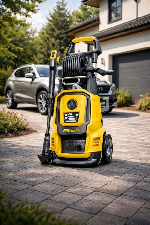 Pressure Washer Riwall 180 Bar 2400W Hose 13m ROFESIONAL Set Packaging status original