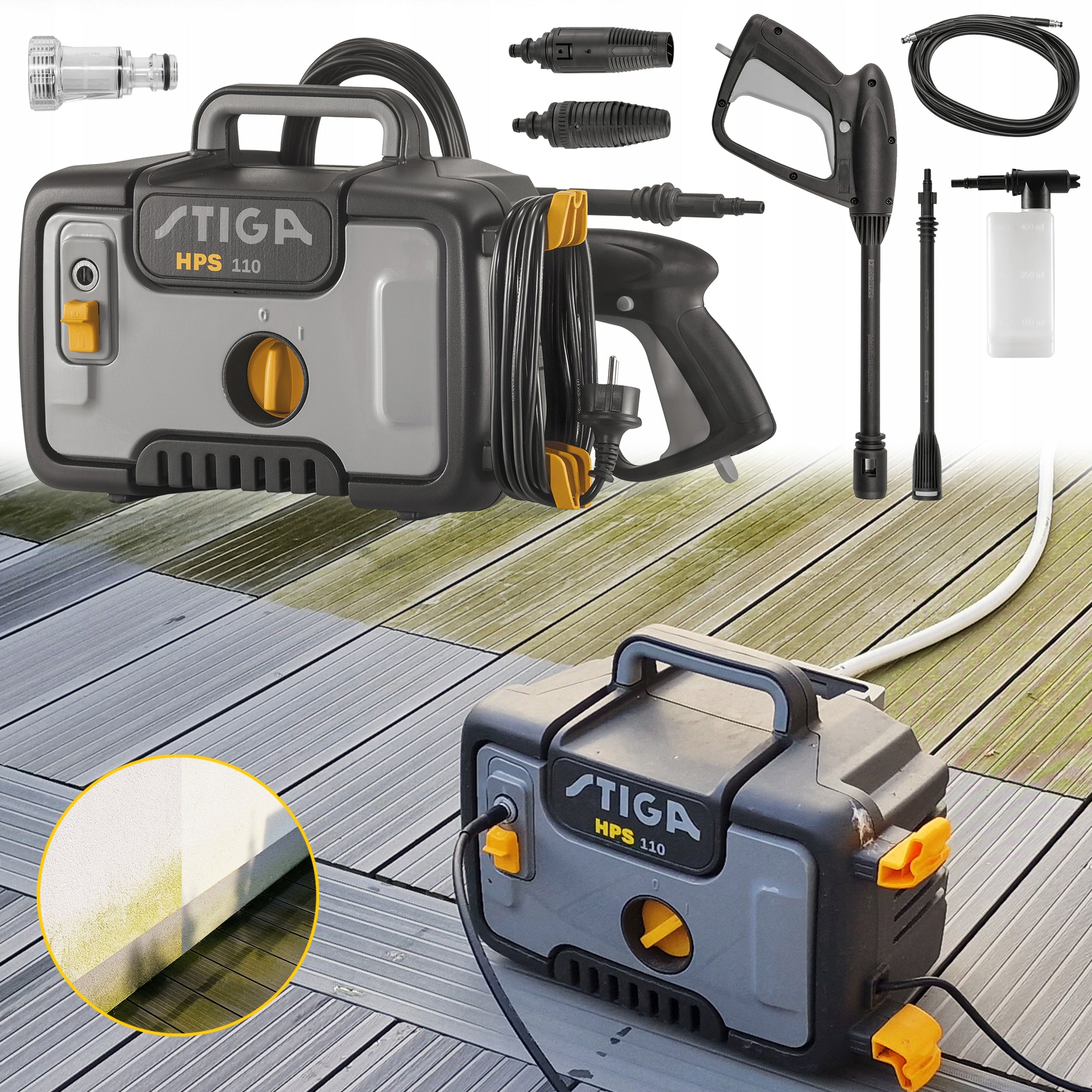 Pressure Washer STIGA HPS 110 Compact 1,4 kW 390 l/h Hose 5m Alu Pump