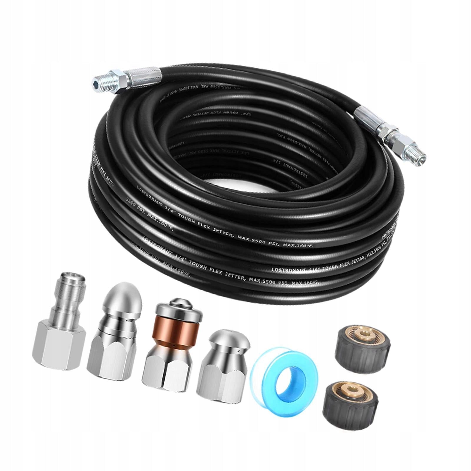 Pressure Washer Sewer Jetter Kit Quick Connect with Waterproof Tape Easy Packaging status original