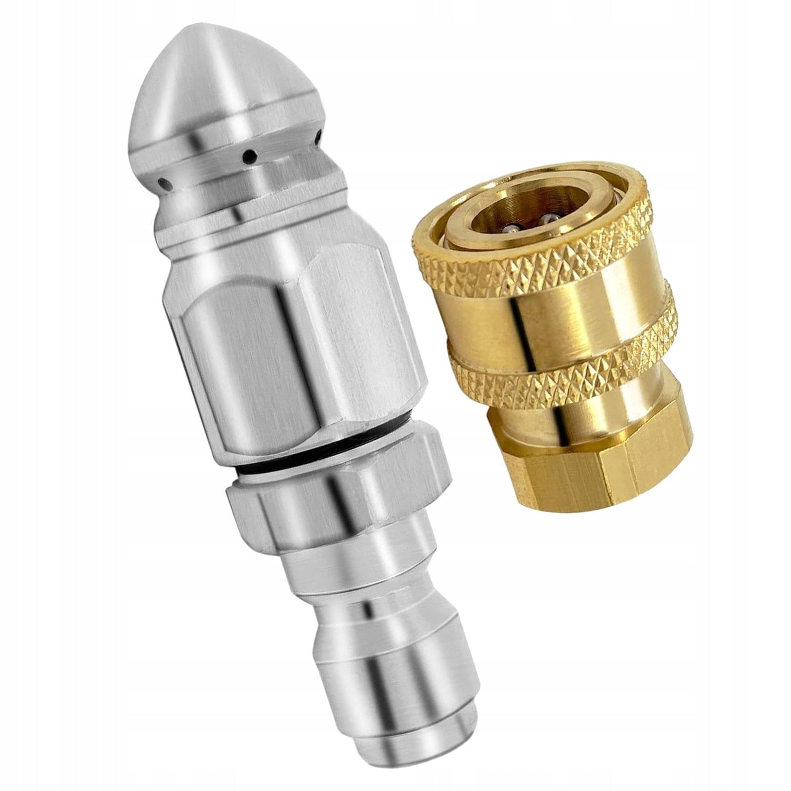 Pressure Washer Sewer Jetter Nozzle Rotating Button Stainless Steel Drain