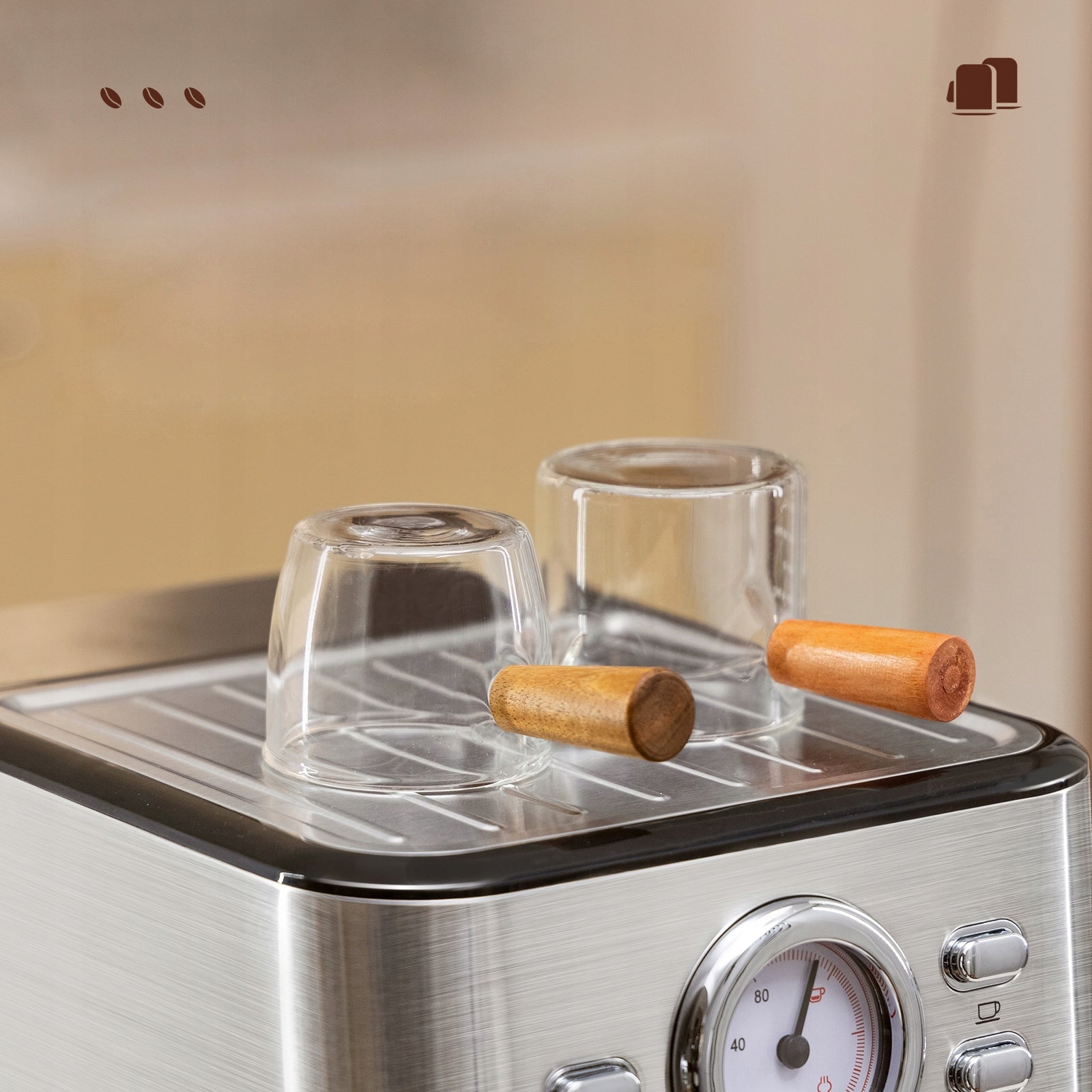 Pressure coffee machine 1100W 15bar Brand Aigostar
