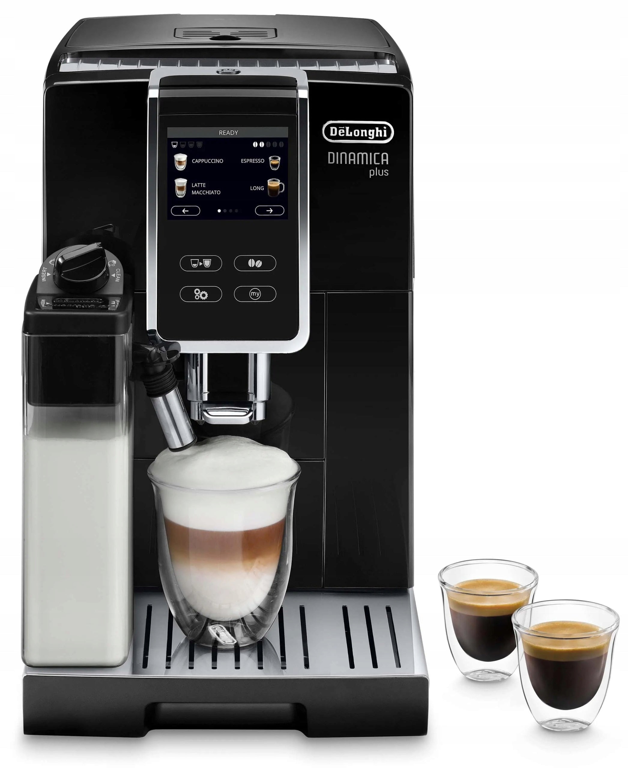 Pressure coffee maker DELONGHI Dinamica Plus ECAM 370.70.B LATTE Packaging status original