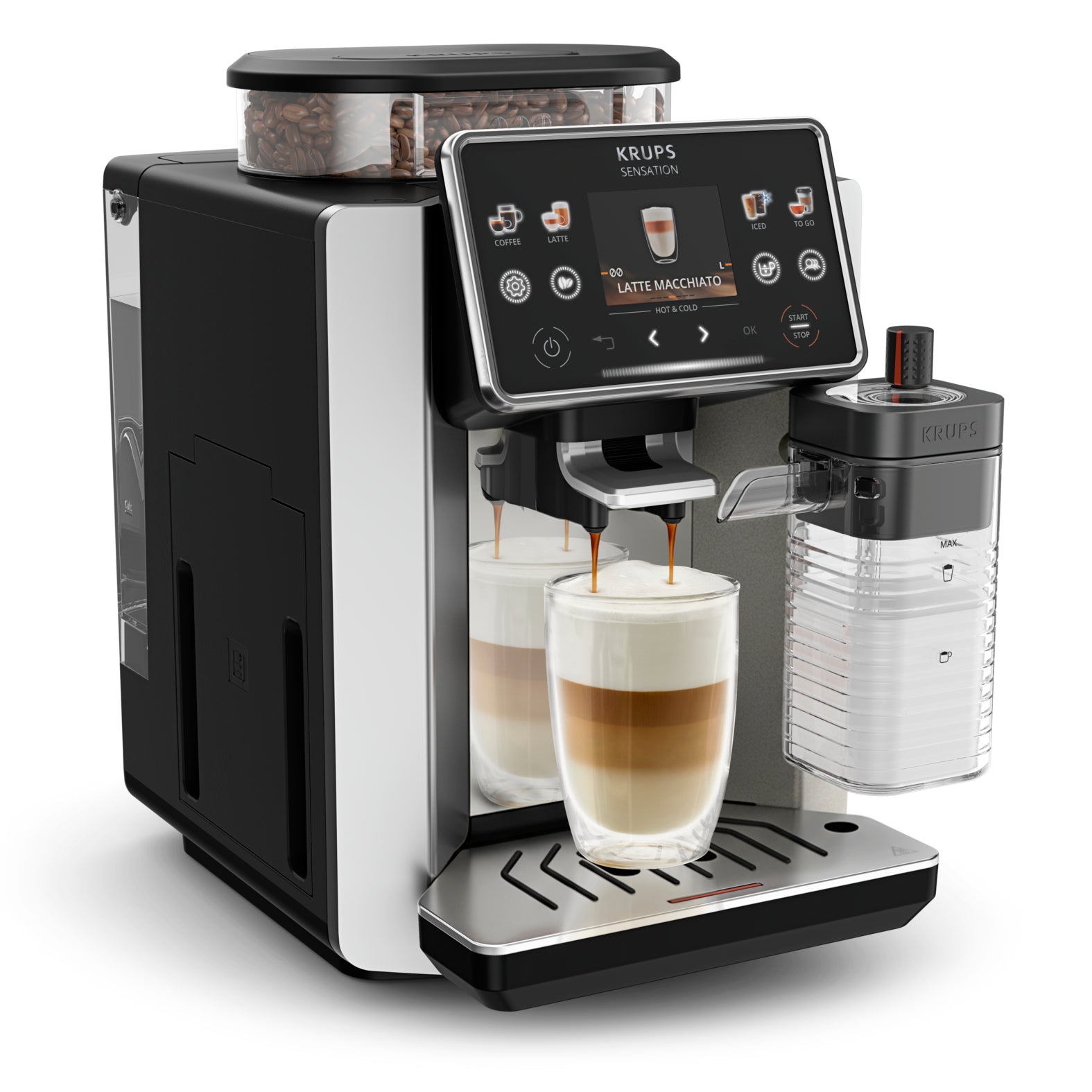 Pressure coffee maker KRUPS Sensation Elite 30 recipes automatic Packaging status original