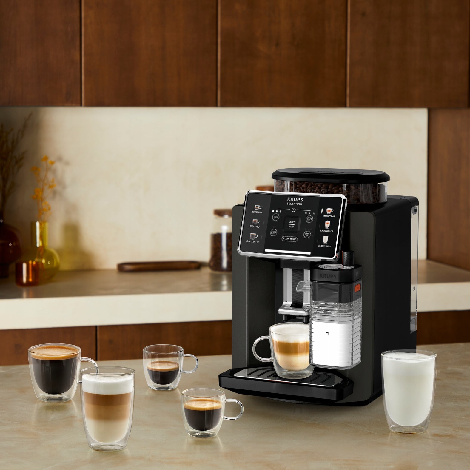 Pressure coffee maker KRUPS Sensation Milk M50 EA9129 automatic Dominant color black