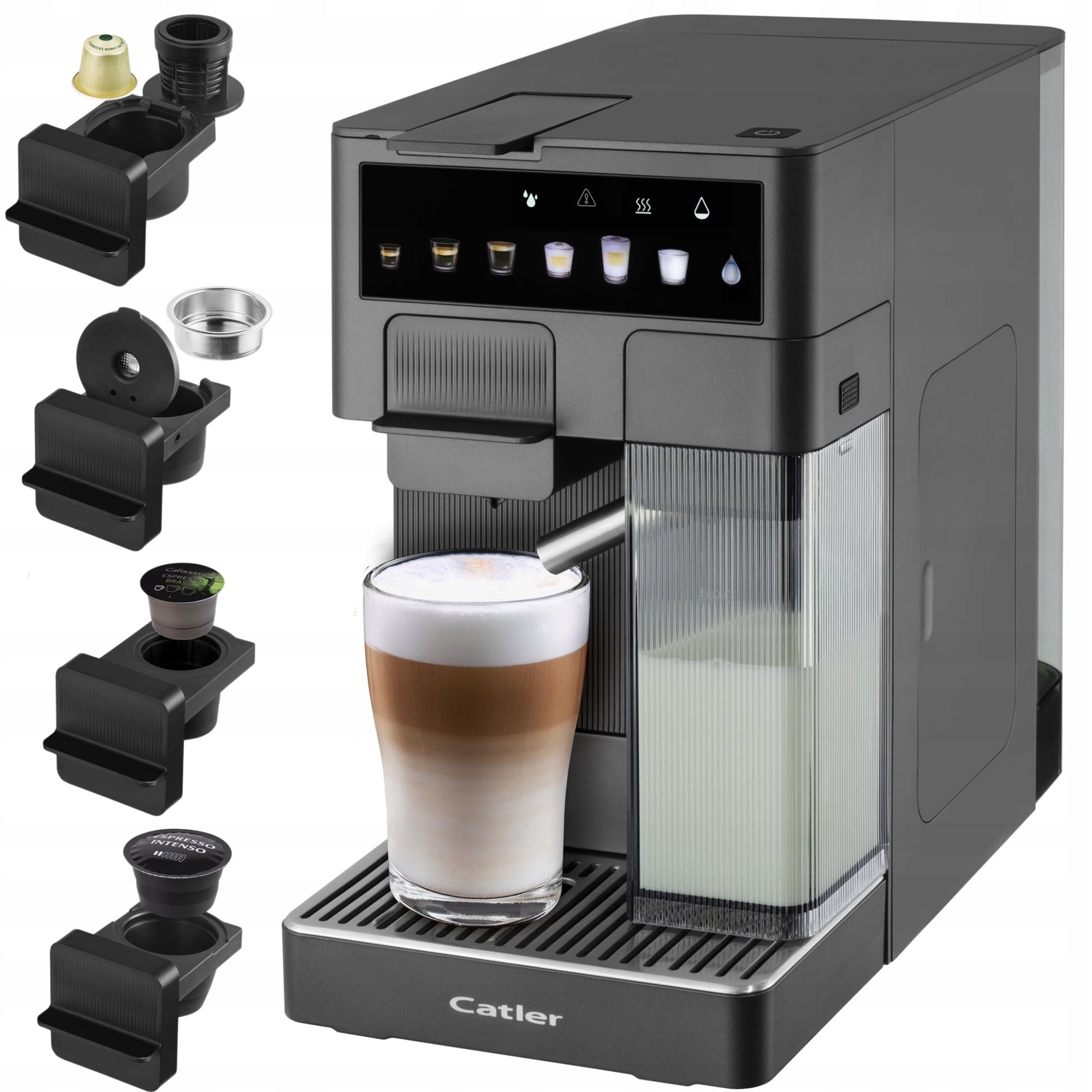 Pressure coffee maker + capsule Nespresso+Dolce Gusto+Cafissimo milk