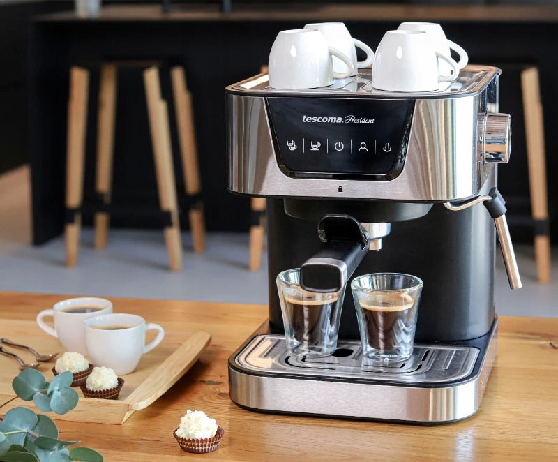Pressure flask coffee maker with frother 19bar 1050W TESCOMA Packaging status original