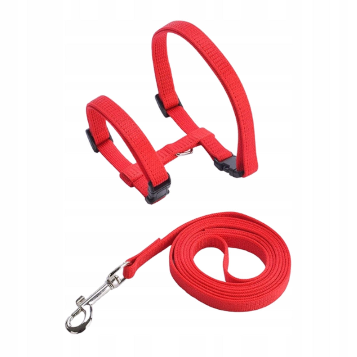 Pressure-free dog cat harness adjustable with leash 141 red light