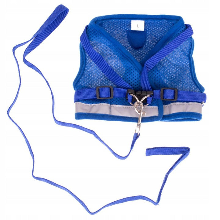 Pressure-free dog-cat harness with leash REFLECTIVE Brand Adria
