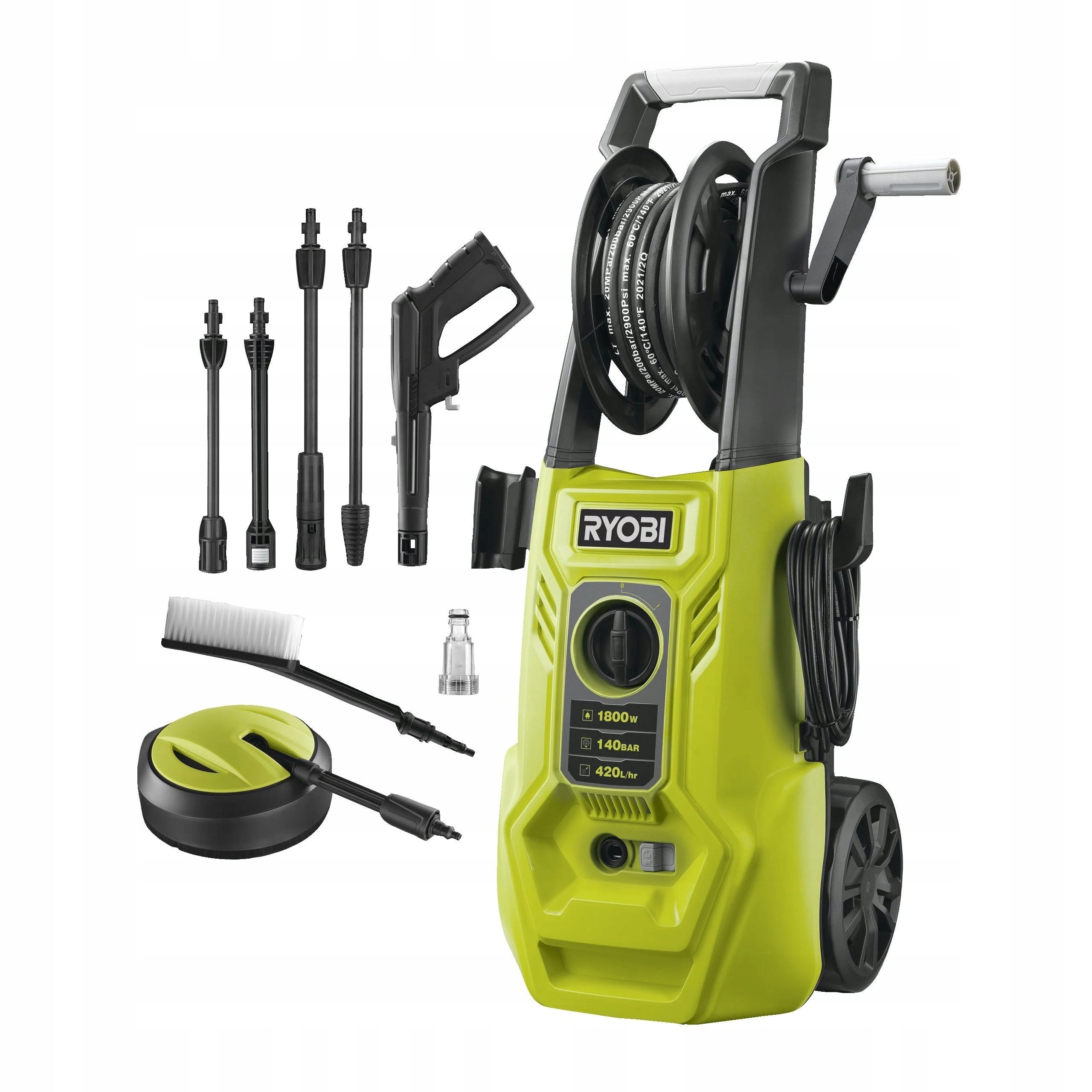 Pressure washer 140 BAR, 1800 W, flow rate 420l/h Ryobi RY140PWA
