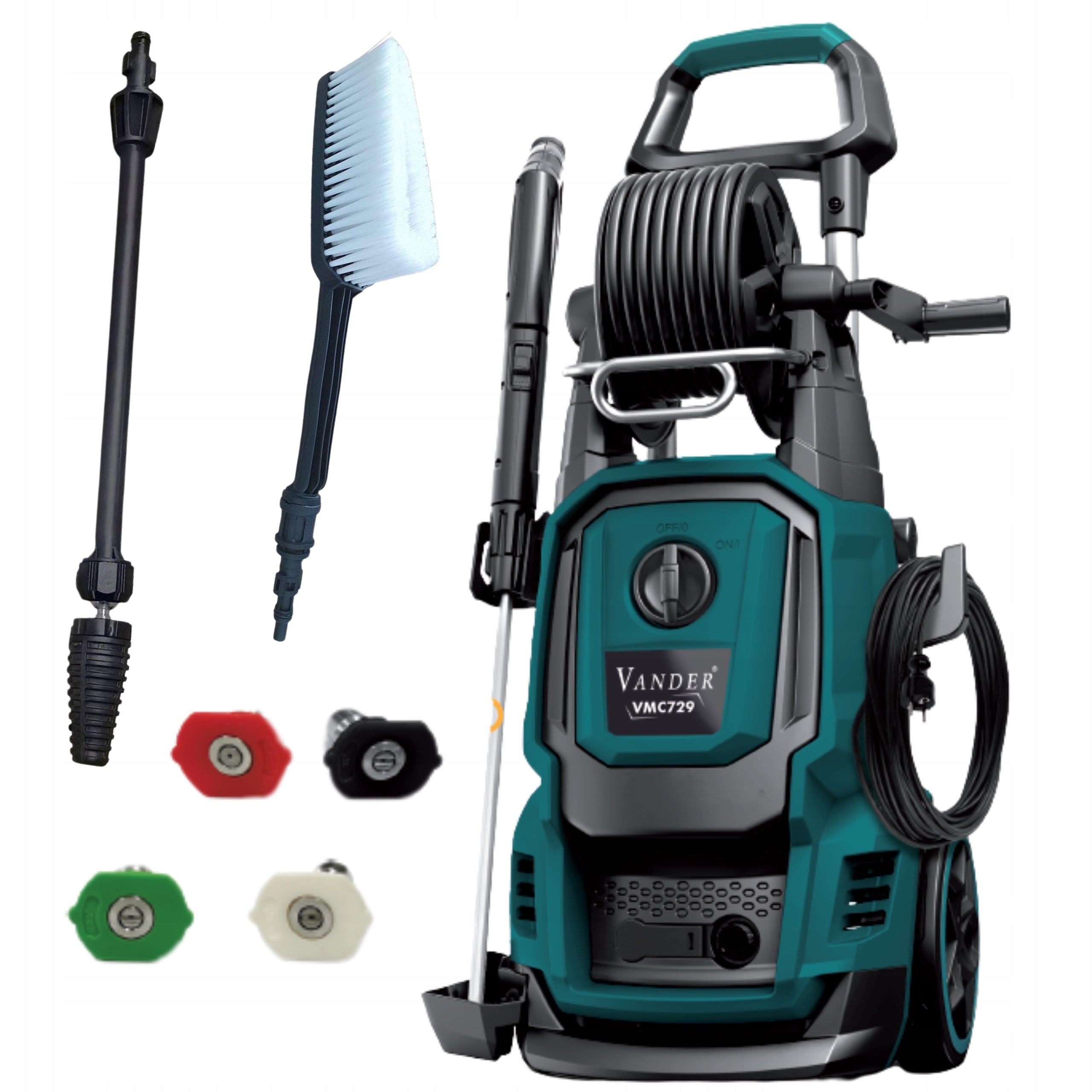 Pressure washer 2100W with turbo lance and brush 160 BAR 7,8 l/min VANDER