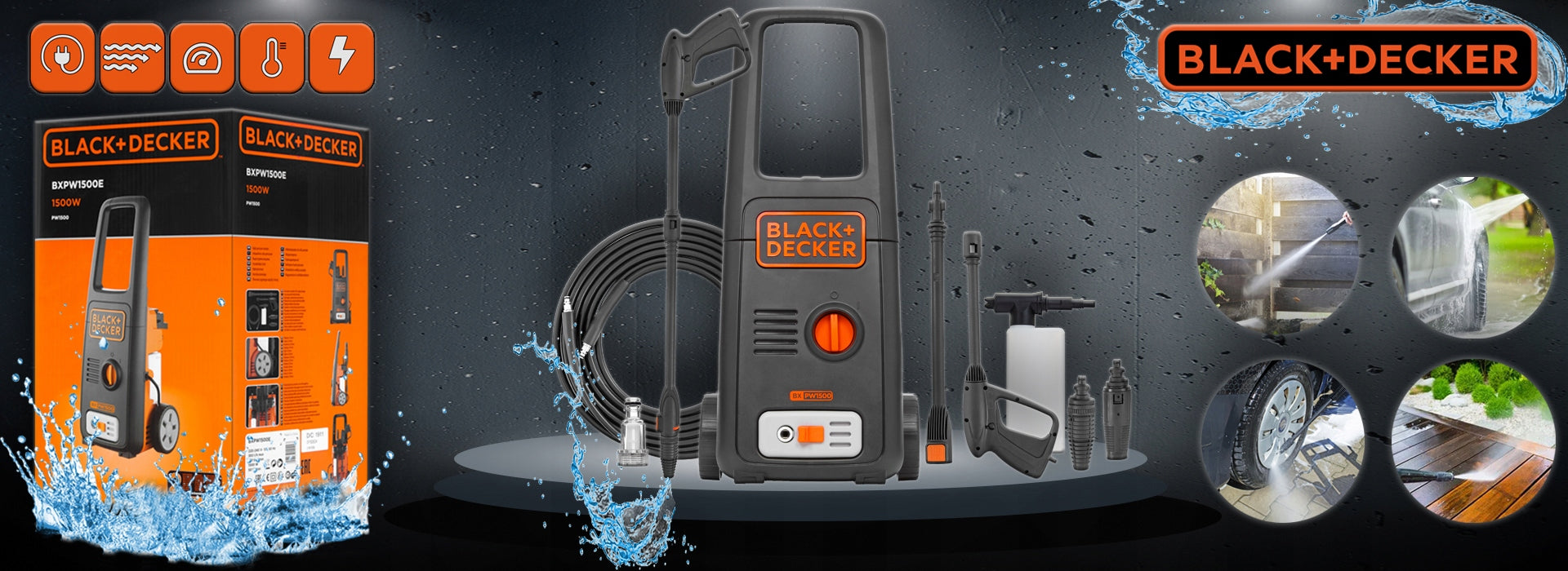 Pressure washer Black+Decker 120 bar 1500 W Manufacturer code BXPW1500PE