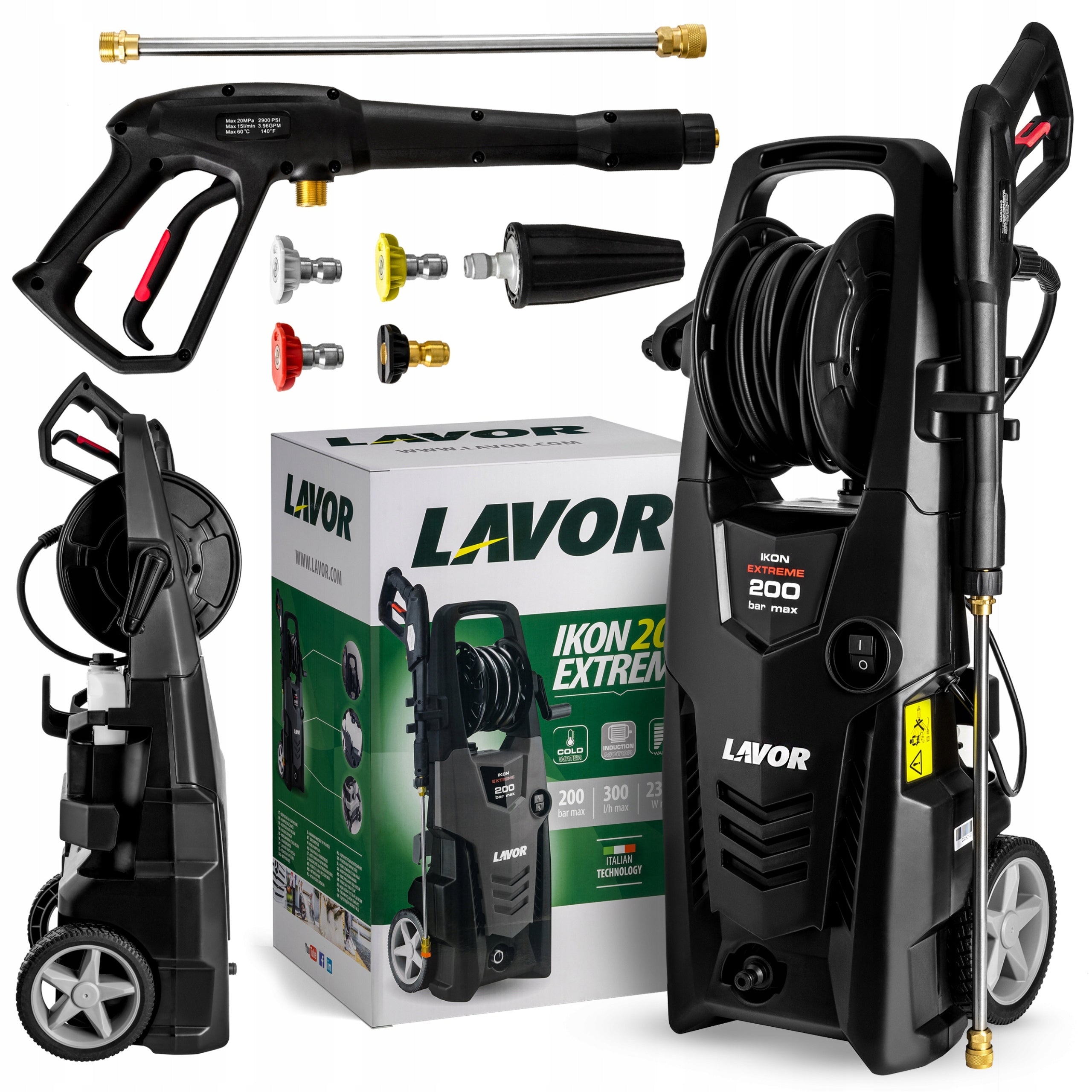 Pressure washer LAVOR IKON 200BAR pump ALU 2300W INDUCTION motor 18kg