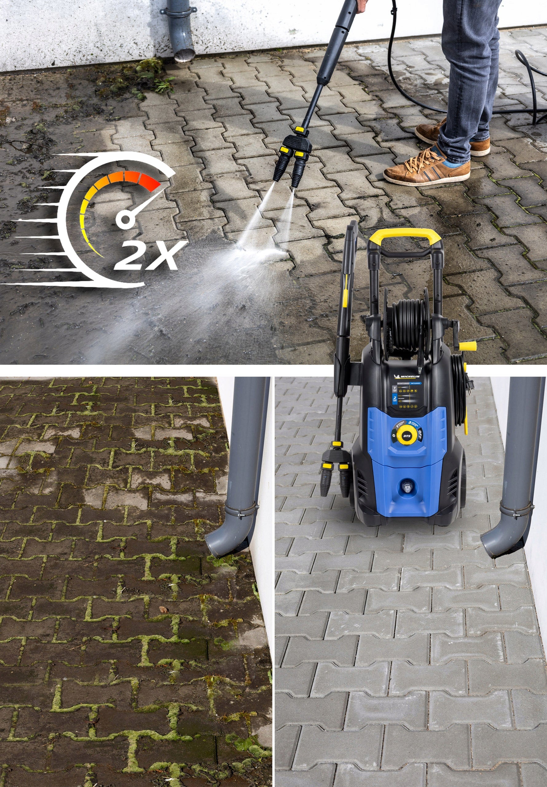 Pressure washer MICHELIN TWO PUMPS Flow rate 810L/H 2x TURBO nozzle 2500W Packaging status original