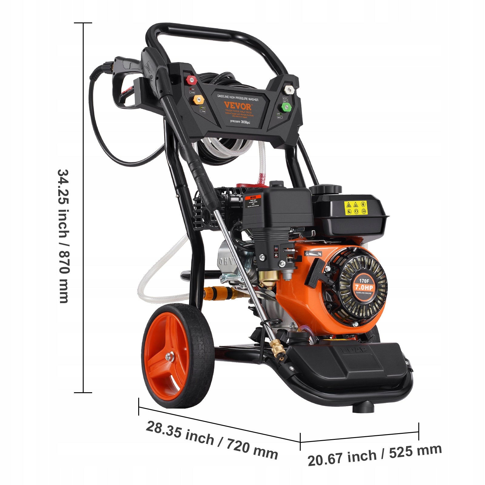 Pressure washer Vevor 180 bar 1502 W Brand Vevor