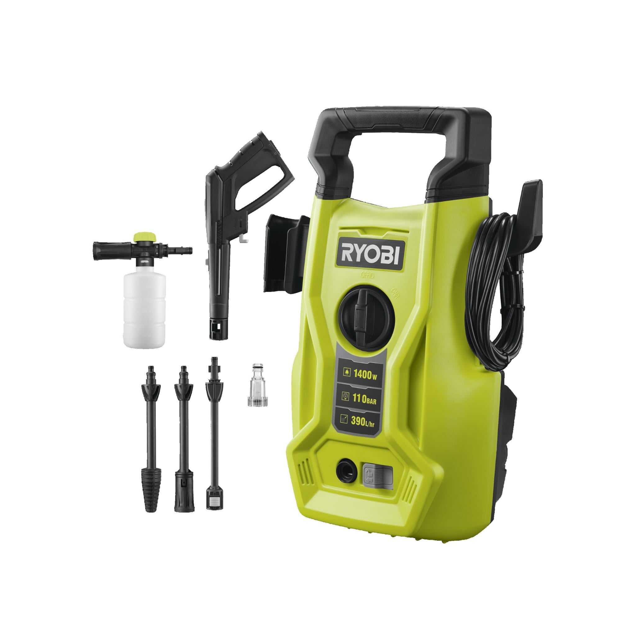 Pressure washer, aluminium pump,110 BAR, 1400W RYOBI RY110PWA