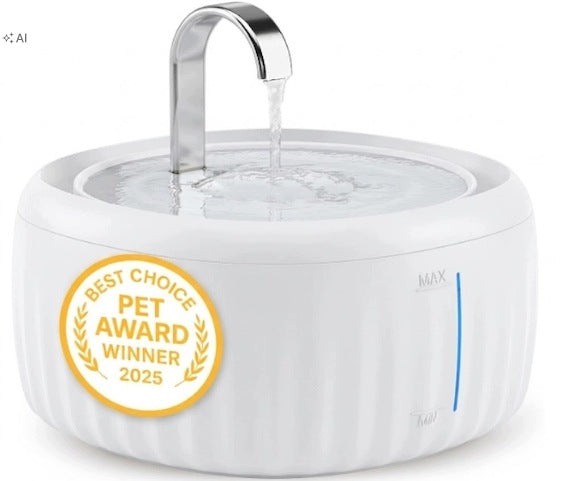 Pretty Paw Cat Fountain, 3 L, with Quiet Pump, White – Aqua Flow