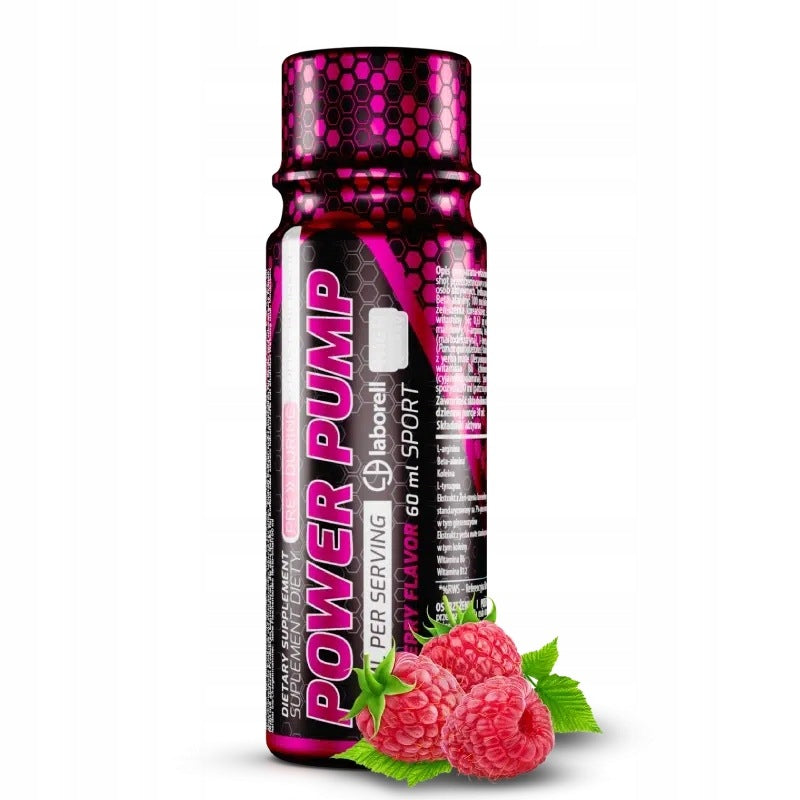 Preworkout Shot Power Pump Raspberry 60 ml Pre-workout with Caffeine Laborell Expiration date not specified