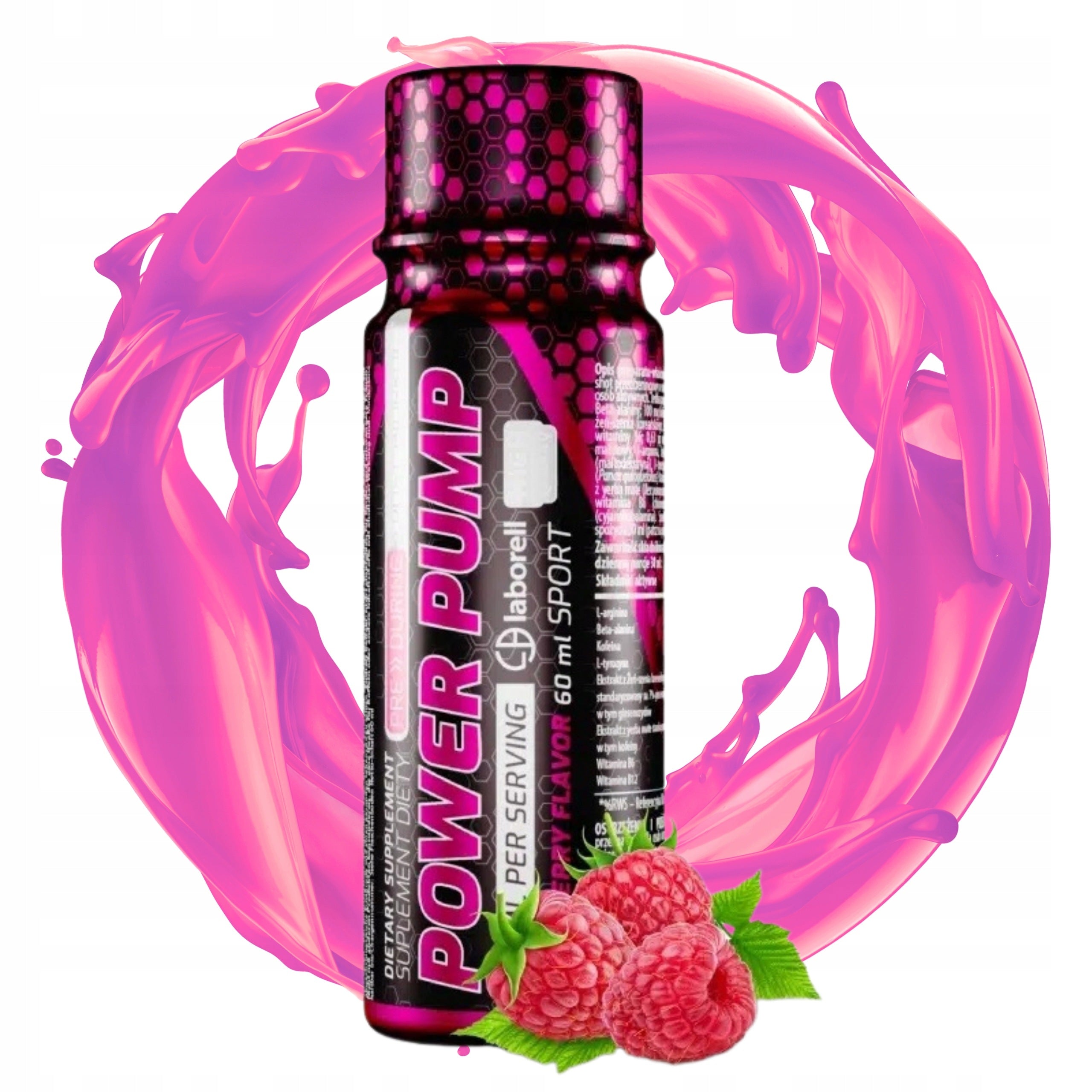 Preworkout Shot Power Pump Raspberry 60 ml Pre-workout with Caffeine Laborell