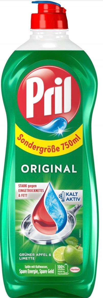 Pril Apfel GREEN APPLE AND LIME Dishwashing liquid 0,75 l GERMAN