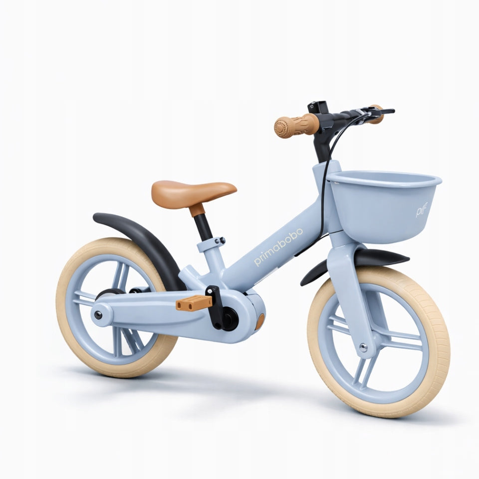 Primabobo Bike 5in1 SkillBike Running Side Wheels Pusher Light Blue Brake Front