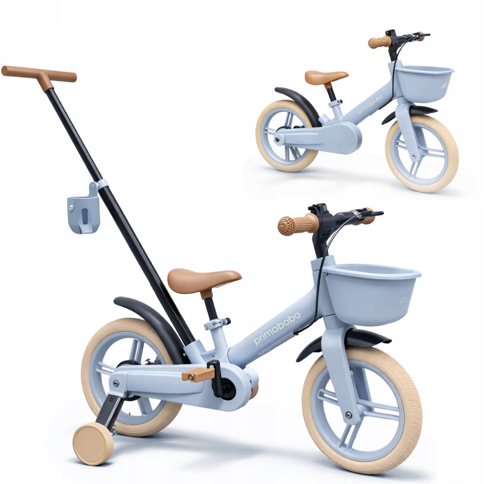 Primabobo Bike 5in1 SkillBike Running Side Wheels Pusher Light Blue