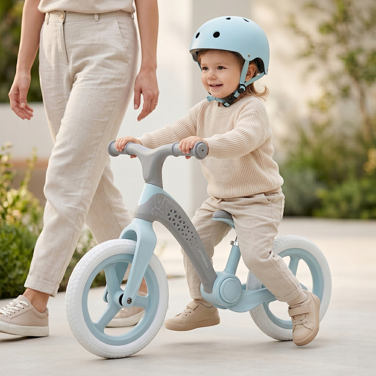 Primabobo Folding balance bike NEO 2+ years LED adjustable GREY + TURQUOISE Brand Primabobo