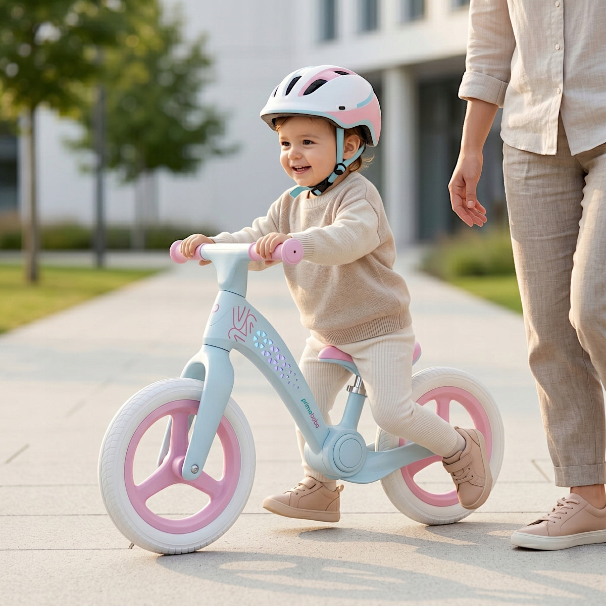 Primabobo Folding balance bike NEO 2+years LED adjustable PINK + TURQUOISE Brand Primabobo
