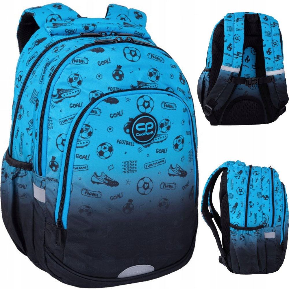 Prime Pro Football 2T gradient blue school backpack for boy Coolpack