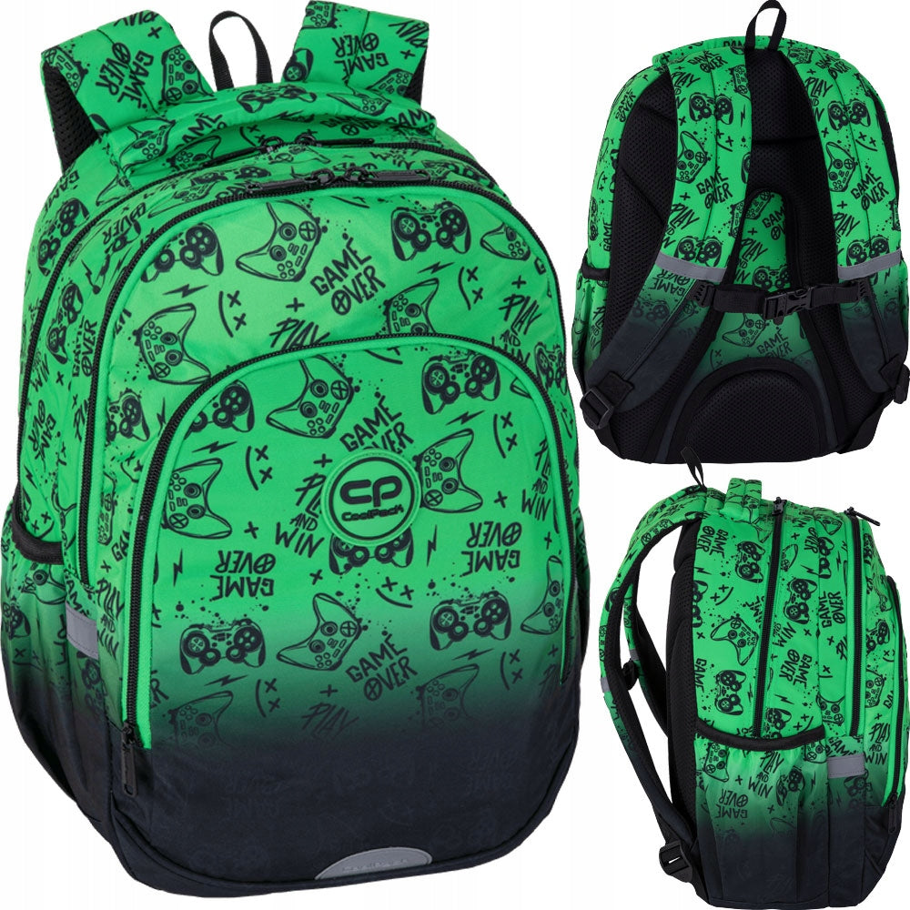 Prime Pro Game Over gradient green school backpack for boy Coolpack