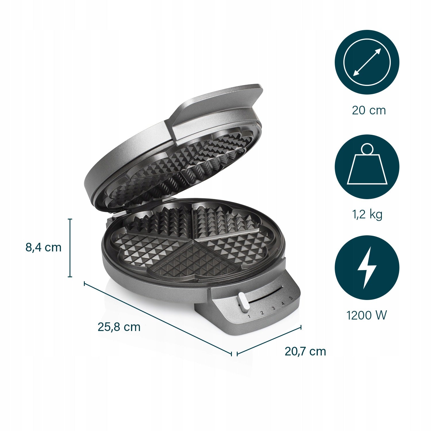 Princess waffle maker 01.132380.01.001 1200 W silver/gray Manufacturer code 01.132380.01.001