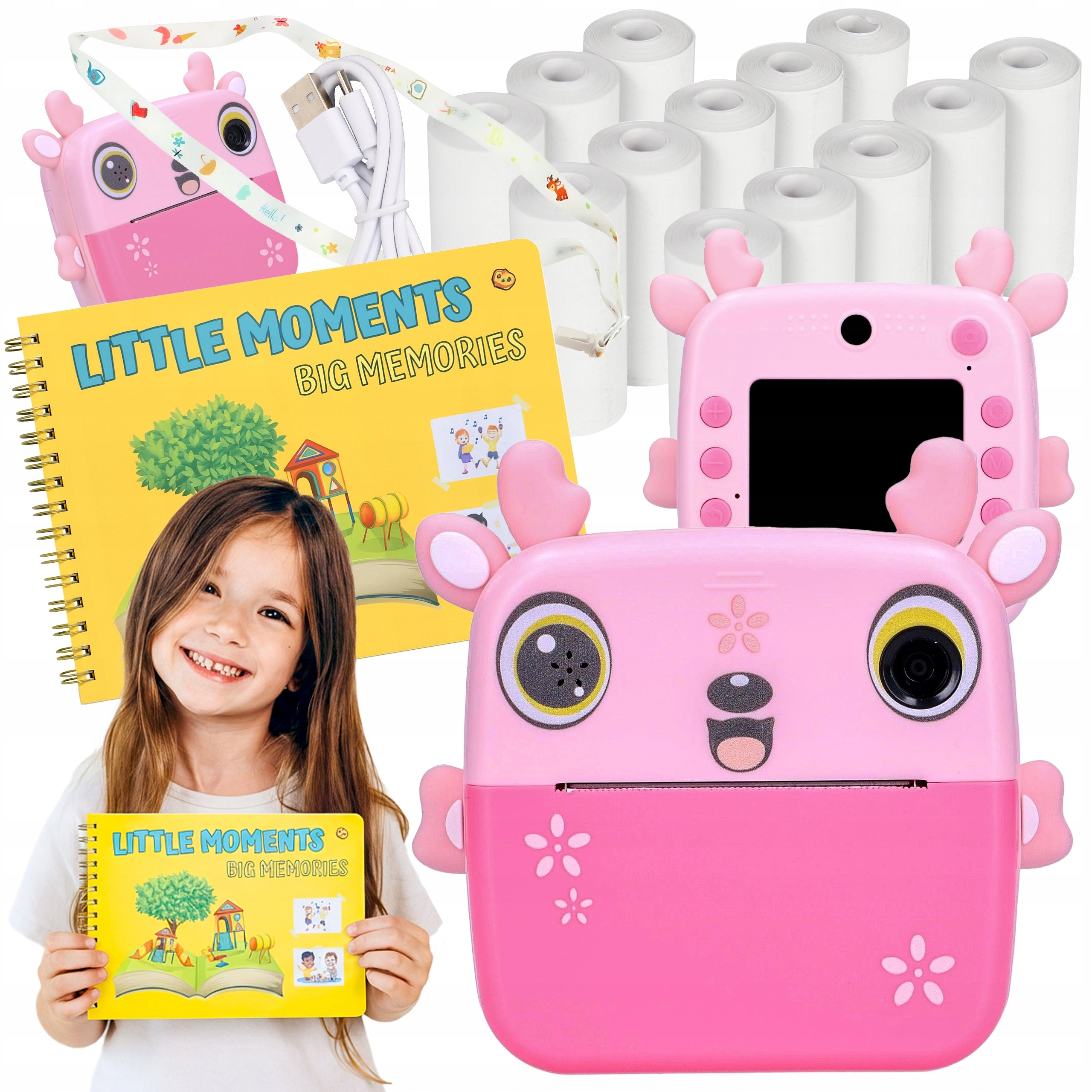 Print 2.0 thermal printer camera + 13 rolls ordinary + Photo album