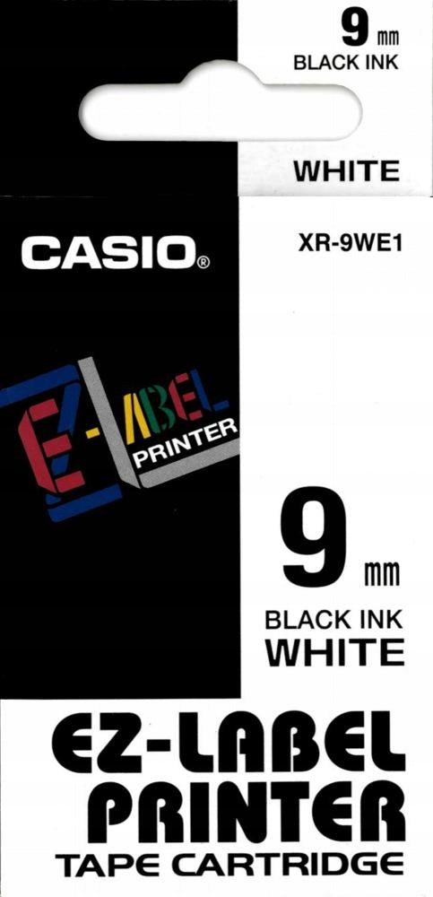 Printing tape Casio XR-9WE1 9mm x 8m Manufacturer code XR-9WE1