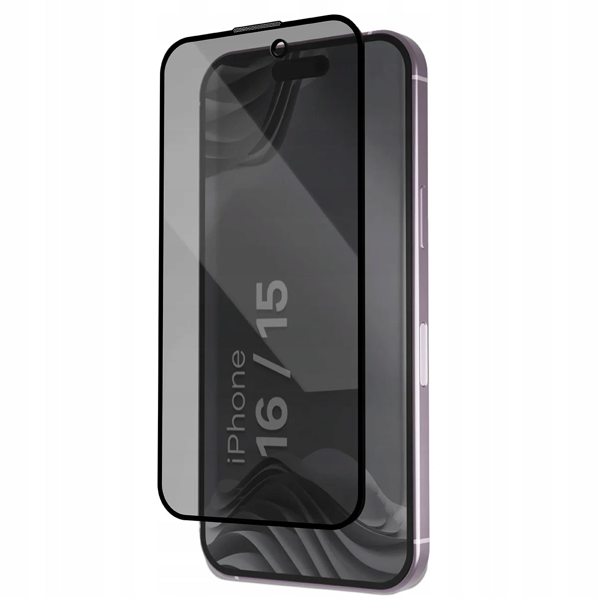 Privacy Glass with Bizon Applicator for iPhone 15/16, 2 Set Manufacturer code szkiełko ramka aplikacyjna BGAP2S2FIP16
