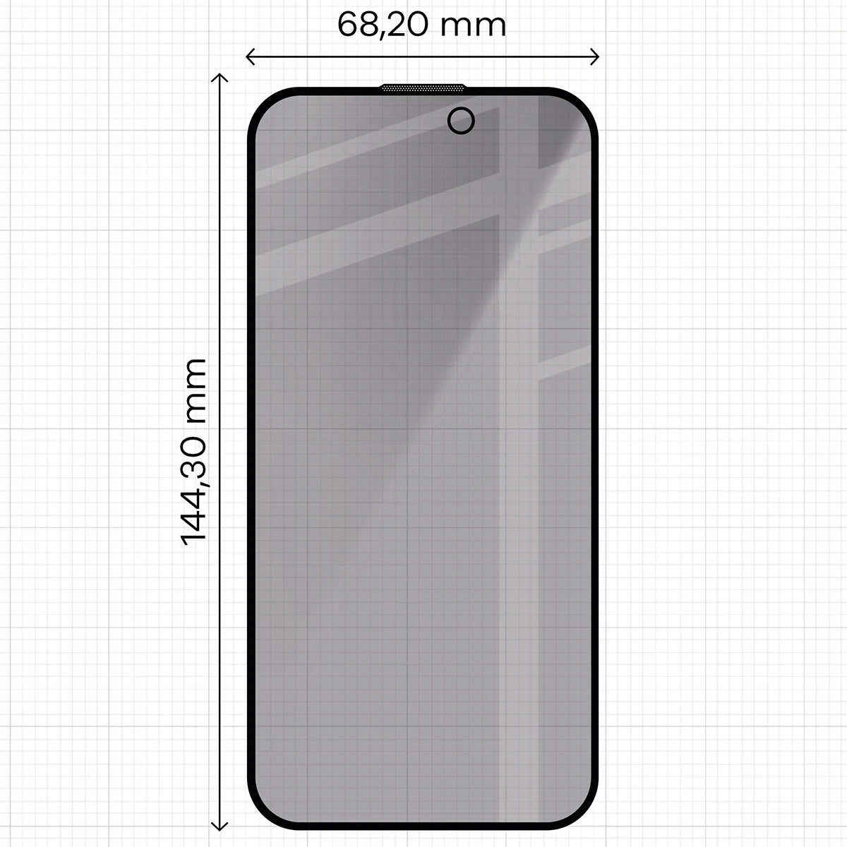 Privacy Glass with Bizon Applicator for iPhone 15/16, 2 Set Packaging status original