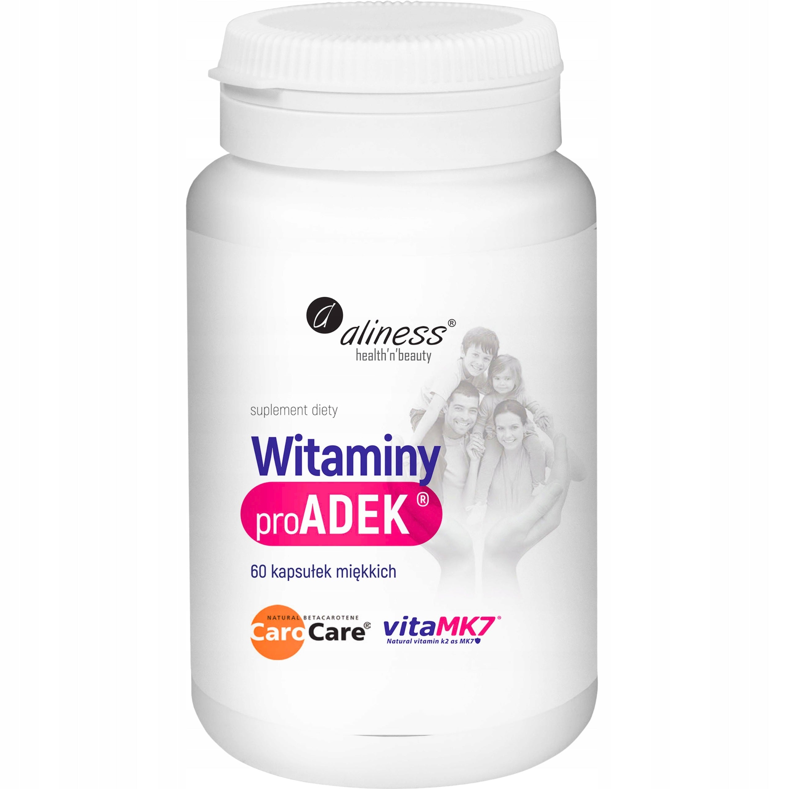 ProADEK vitamin A D E K 60 capsules ALINESS Packaging status original