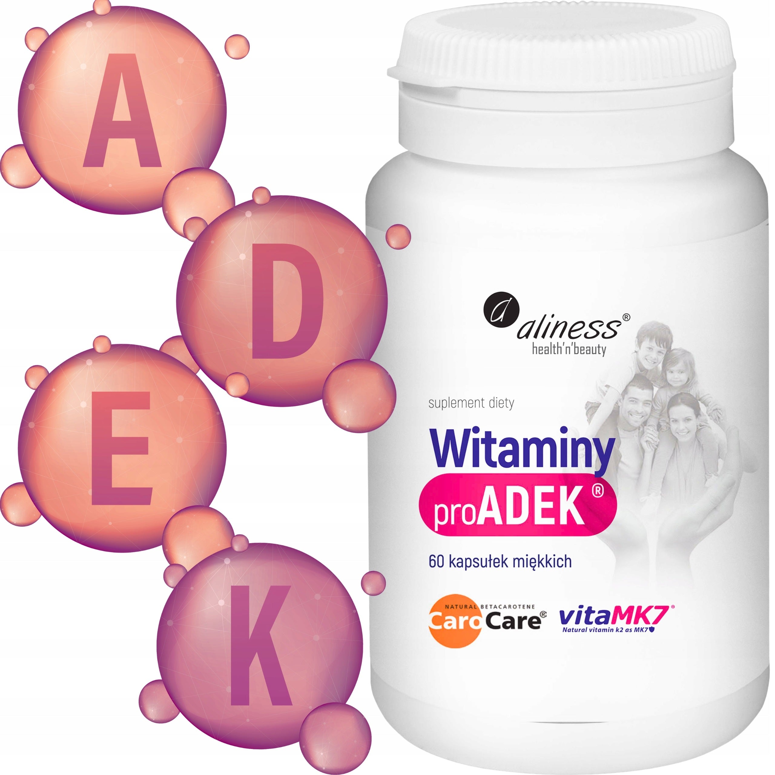ProADEK vitamin A D E K 60 capsules ALINESS