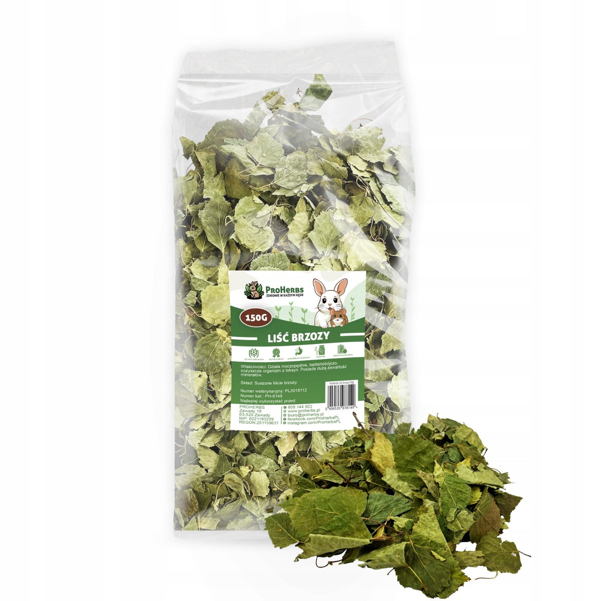 ProHerbs Birch Leaf Treat for Rabbit Rodents 150g