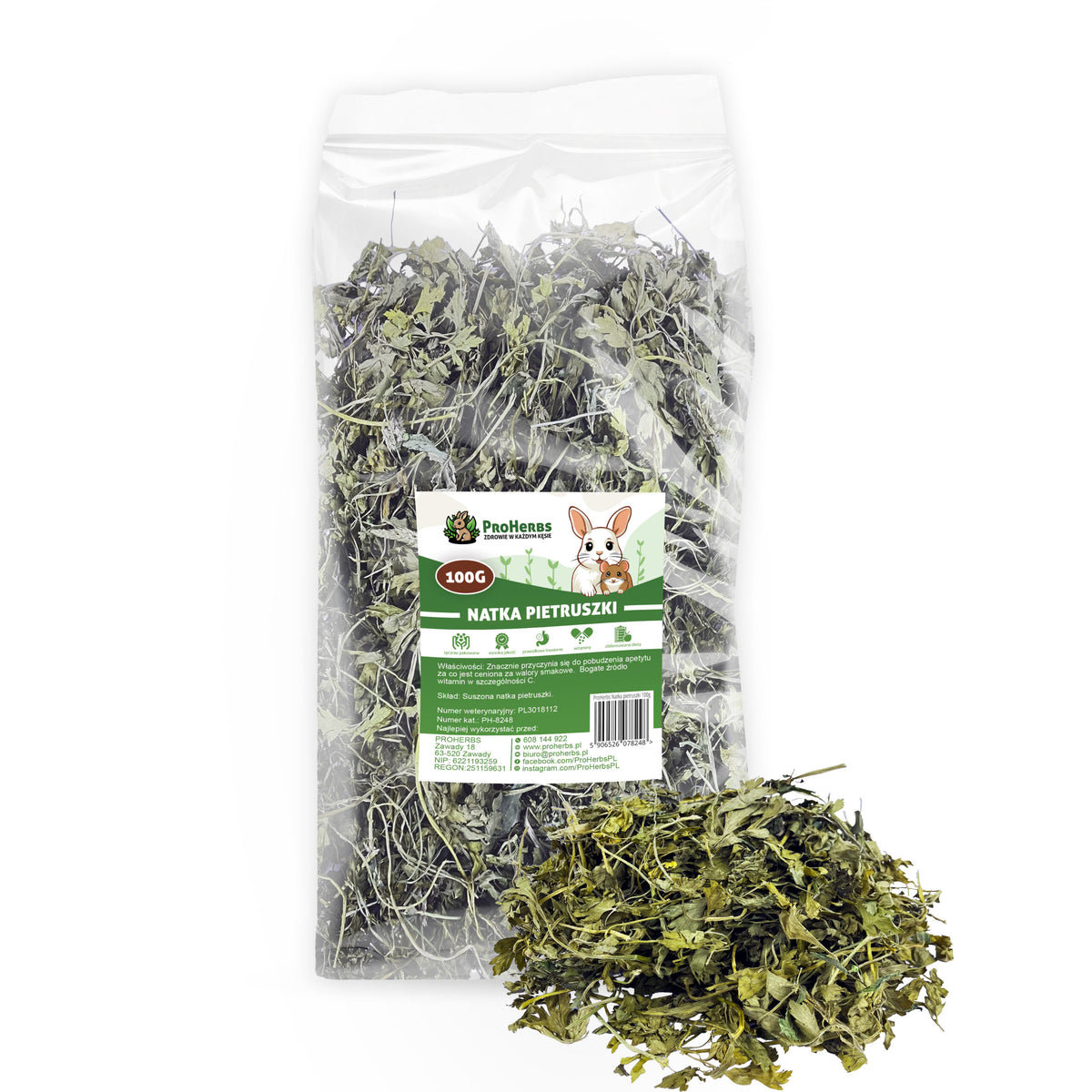 ProHerbs Parsley Treat for Rabbit Rodents 100g