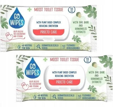 Procto Care GoWipes Wet Toilet Paper 2x44 Pcs Scented