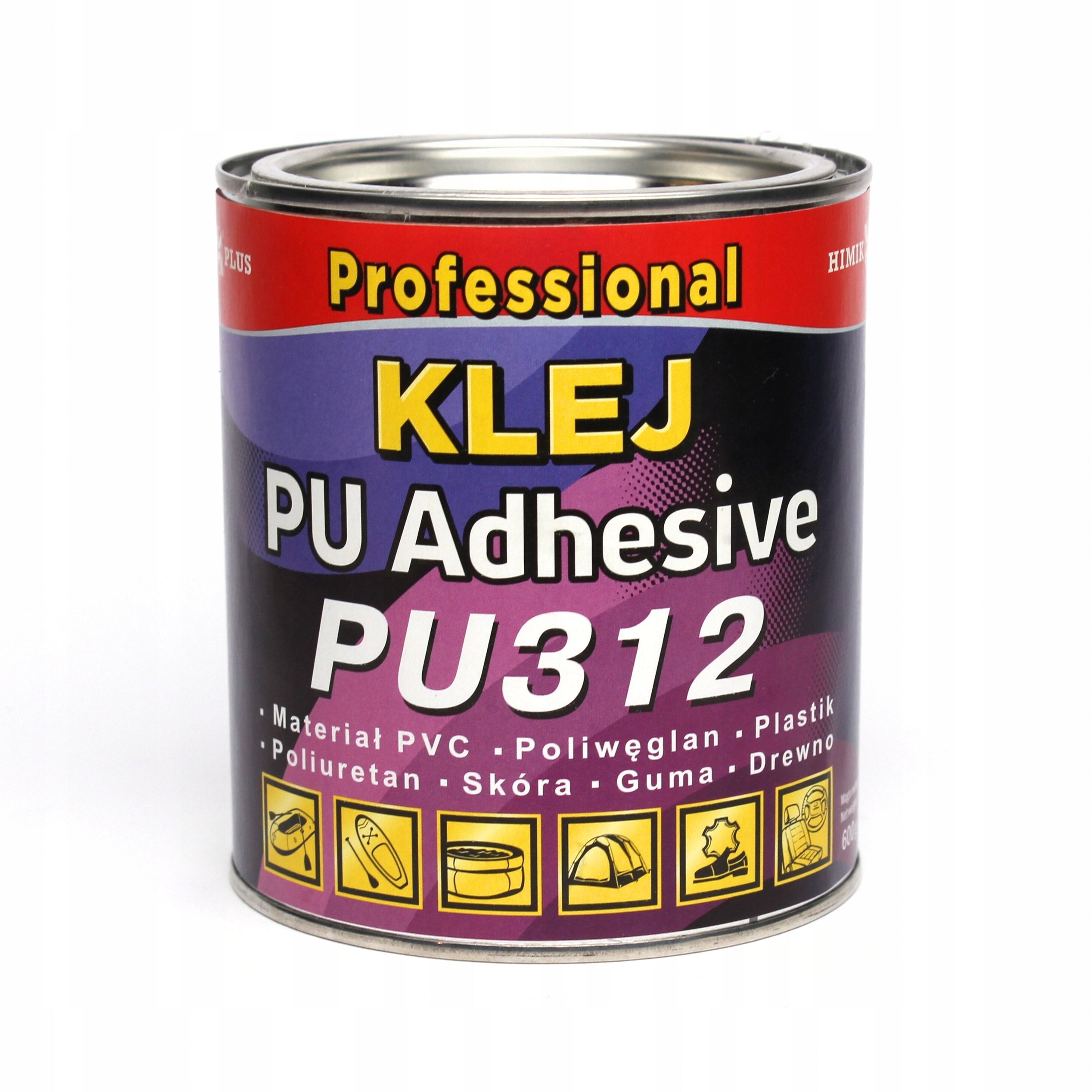 Professional Adhesive for PVC PONTOON PU312 600 g x 2 cans +roll +brush +tape Manufacturer code 22062