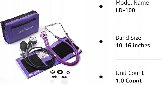 Professional Aneroid Blood Pressure Monitor with Stethoscope + Case Medical device no