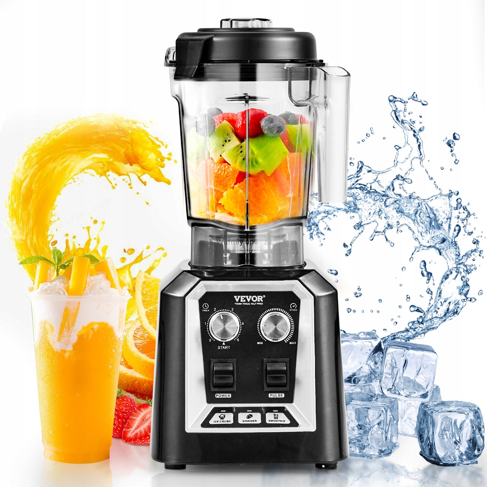 Professional Blender Commercial Countertop Blenders 68 oz Smoothies Shakes Power rating 1400 W