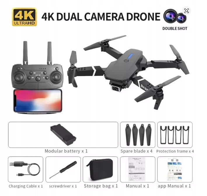 Professional E88 drone with 4K wide angle HD 1080P WiFi camera Packaging status original